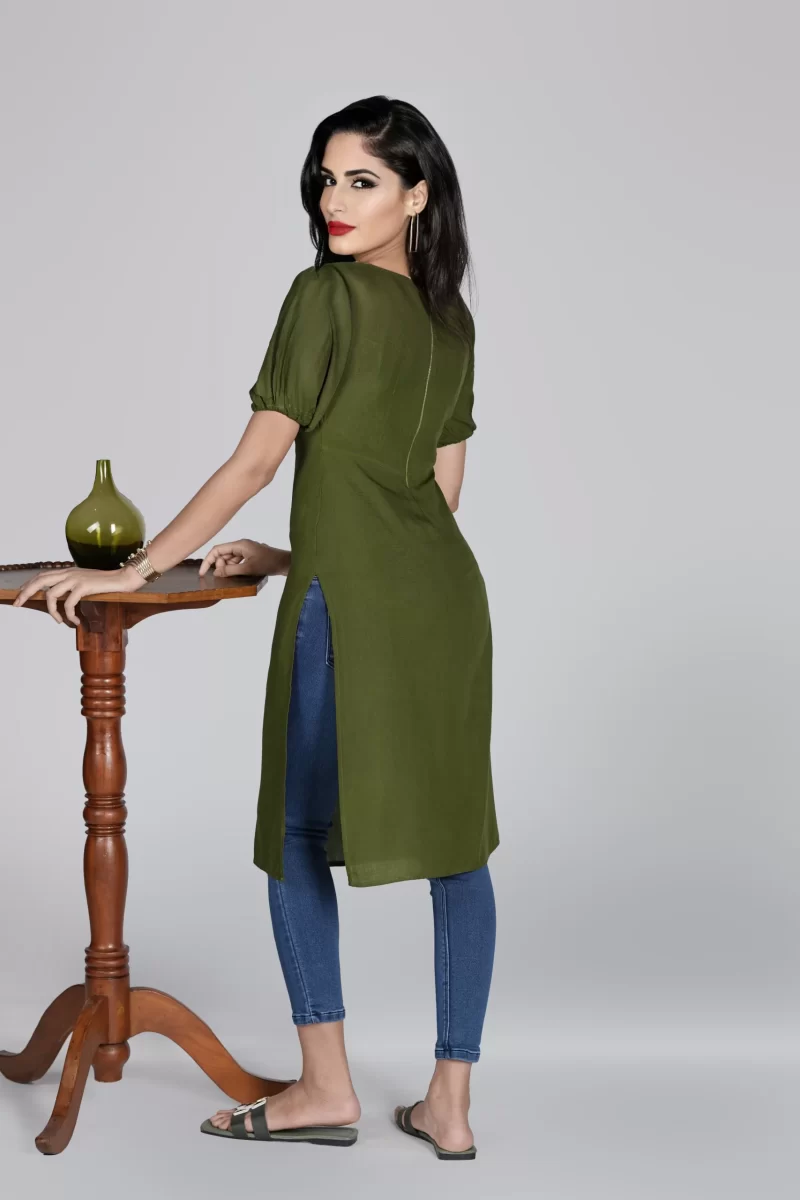 Green Casual Kurta - Image 4