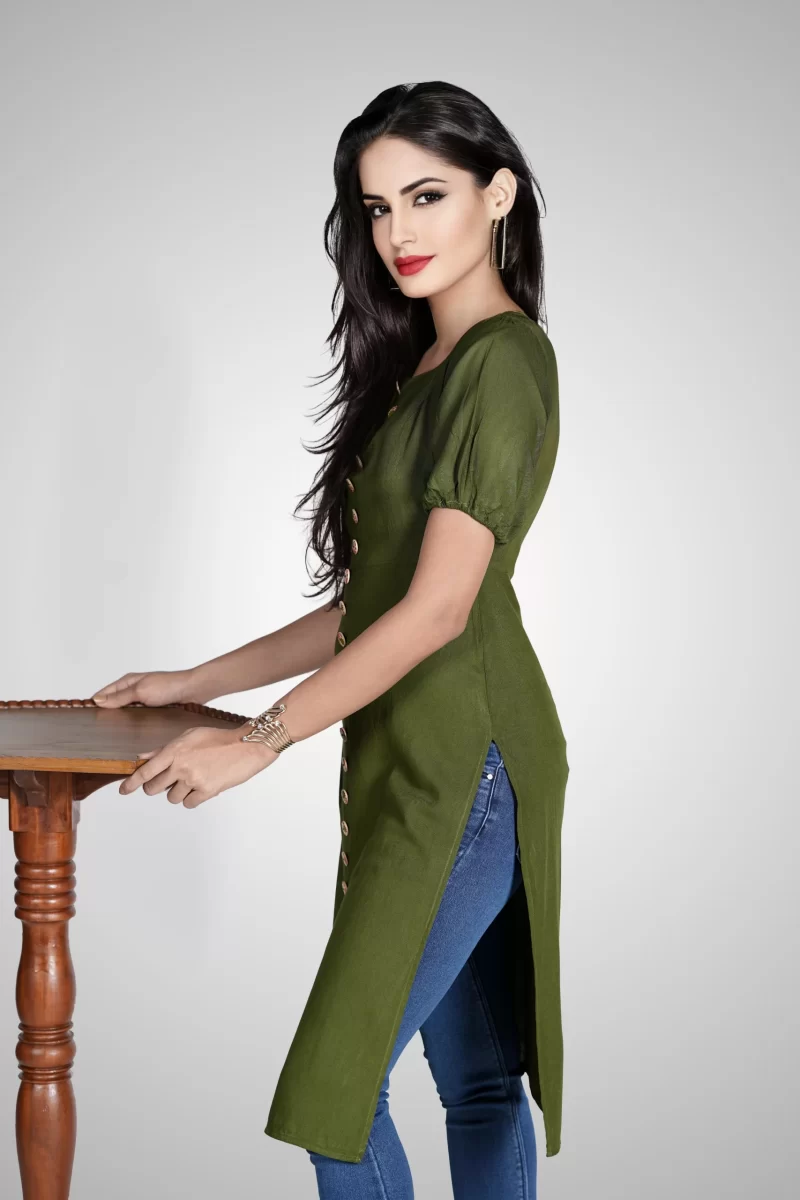 Green Casual Kurta - Image 3