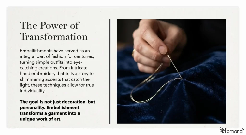 Introductory text on the power of fashion transformation.