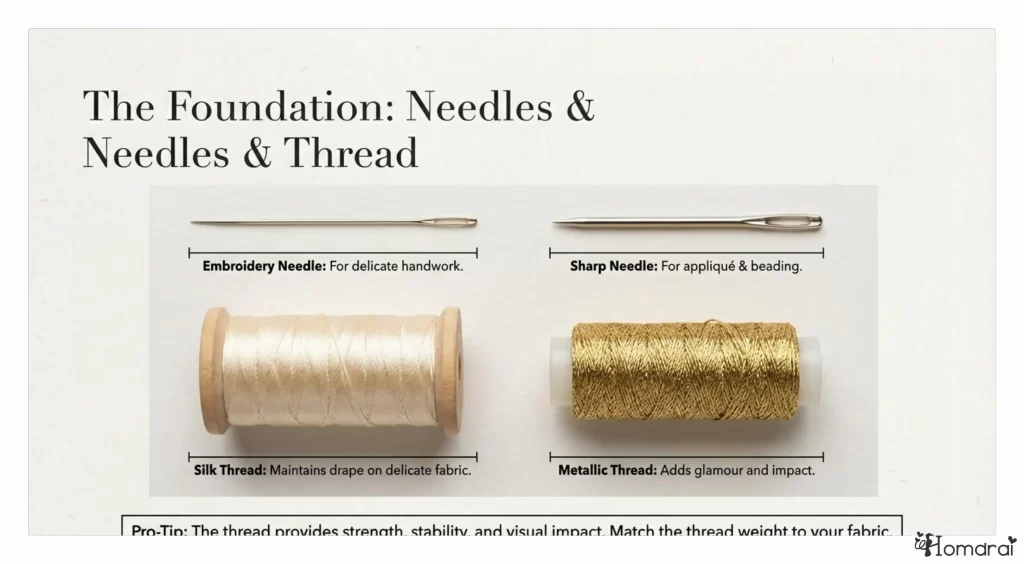 Visual guide to foundational needles and thread types