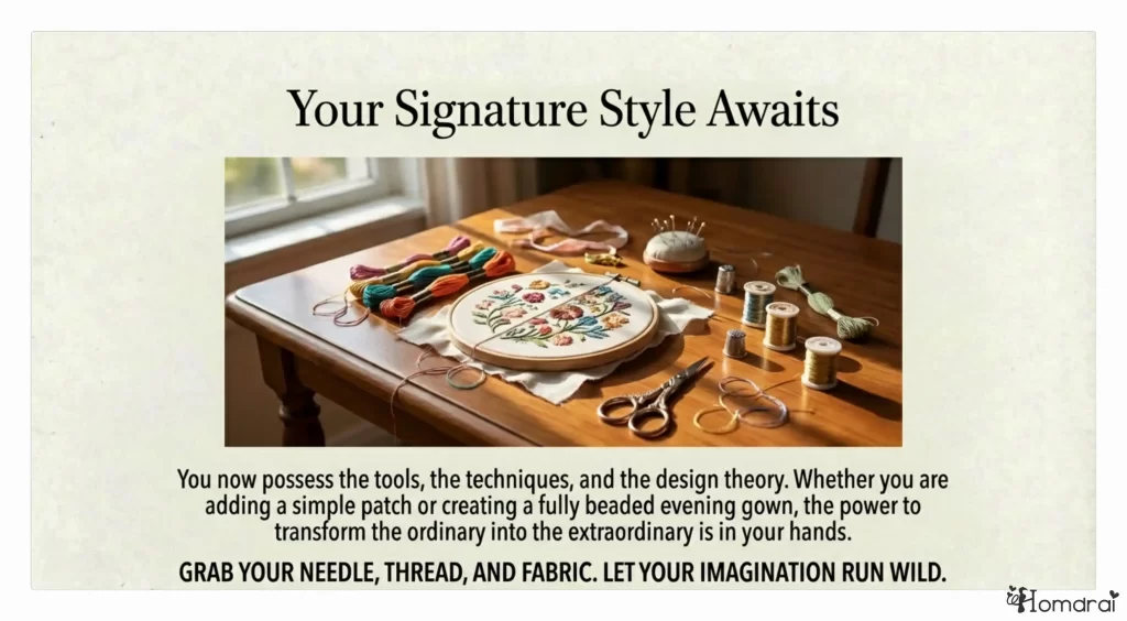 Encouraging final call for personal style and imagination.