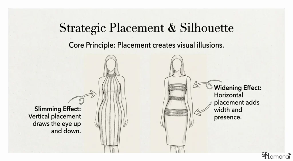 Diagram of vertical and horizontal placement strategies.